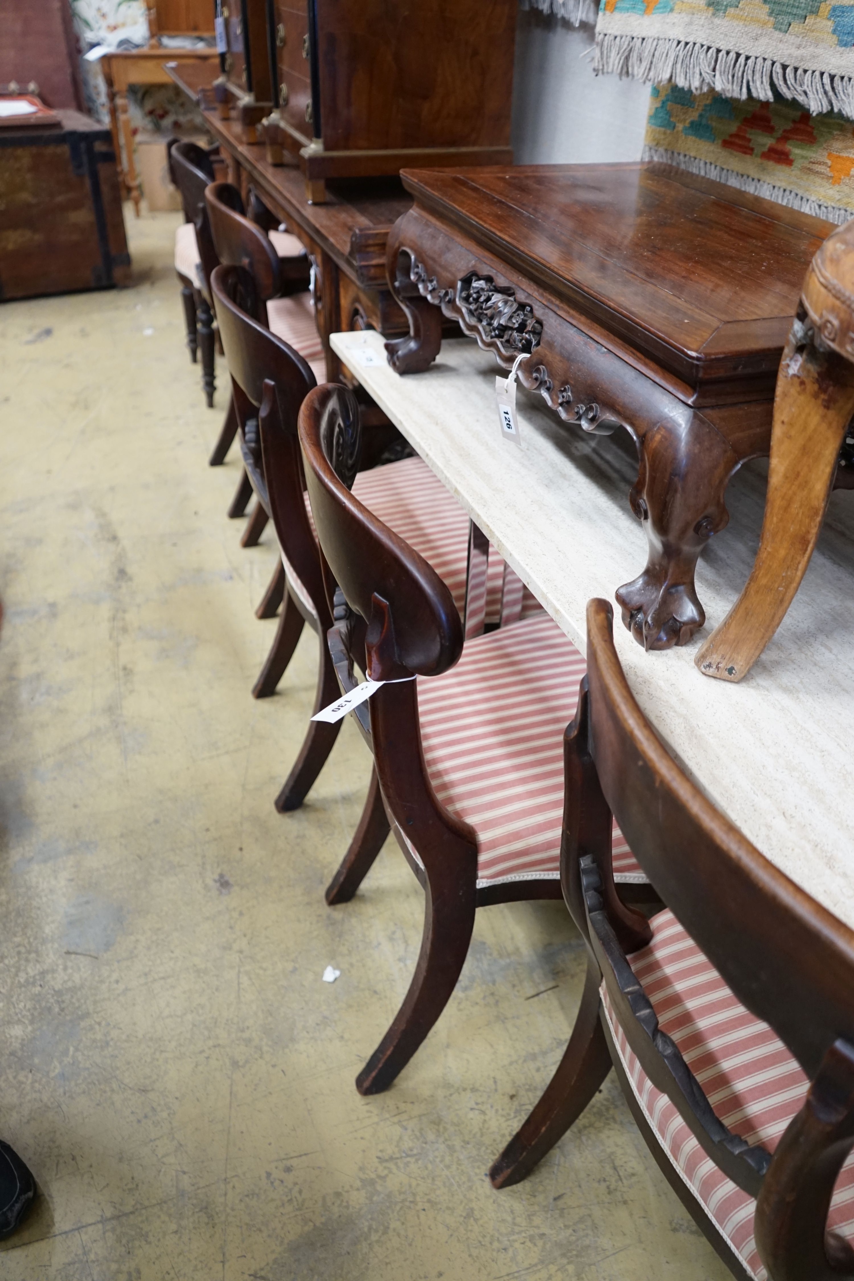 A set of eight early Victorian mahogany dining chairs
